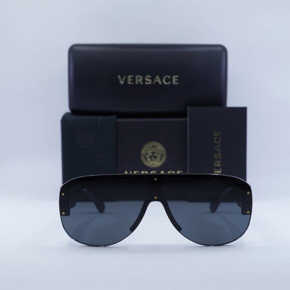 Versace VE4391 GB1/87 Aviator Sunglasses – Black/Dark Grey - Picture 2 of 10